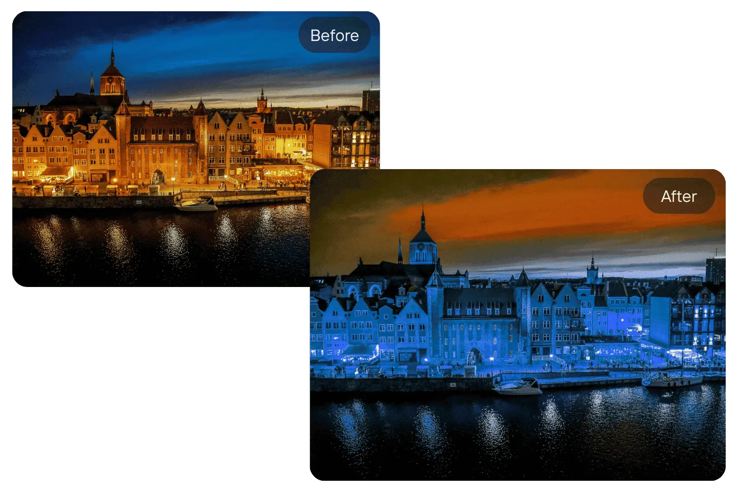 Experiment with creative color variations using the hue adjustment tool in ArtsFlick’s online image editor