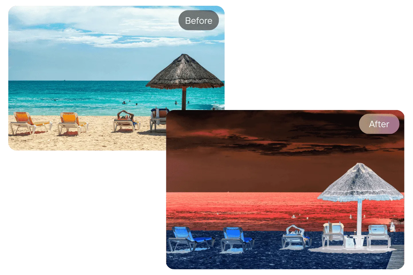 Flip the colors of your photos with the invert effect on ArtsFlick for a bold and surreal look