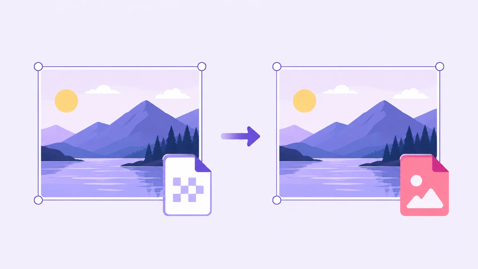 ArtsFlick image converter with a photo being converted from PNG to JPG