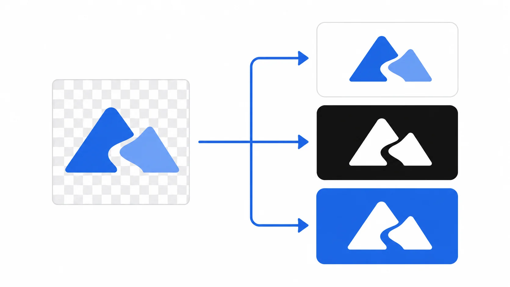 Diagram showing a transparent PNG logo filled with white or black background after JPG conversion