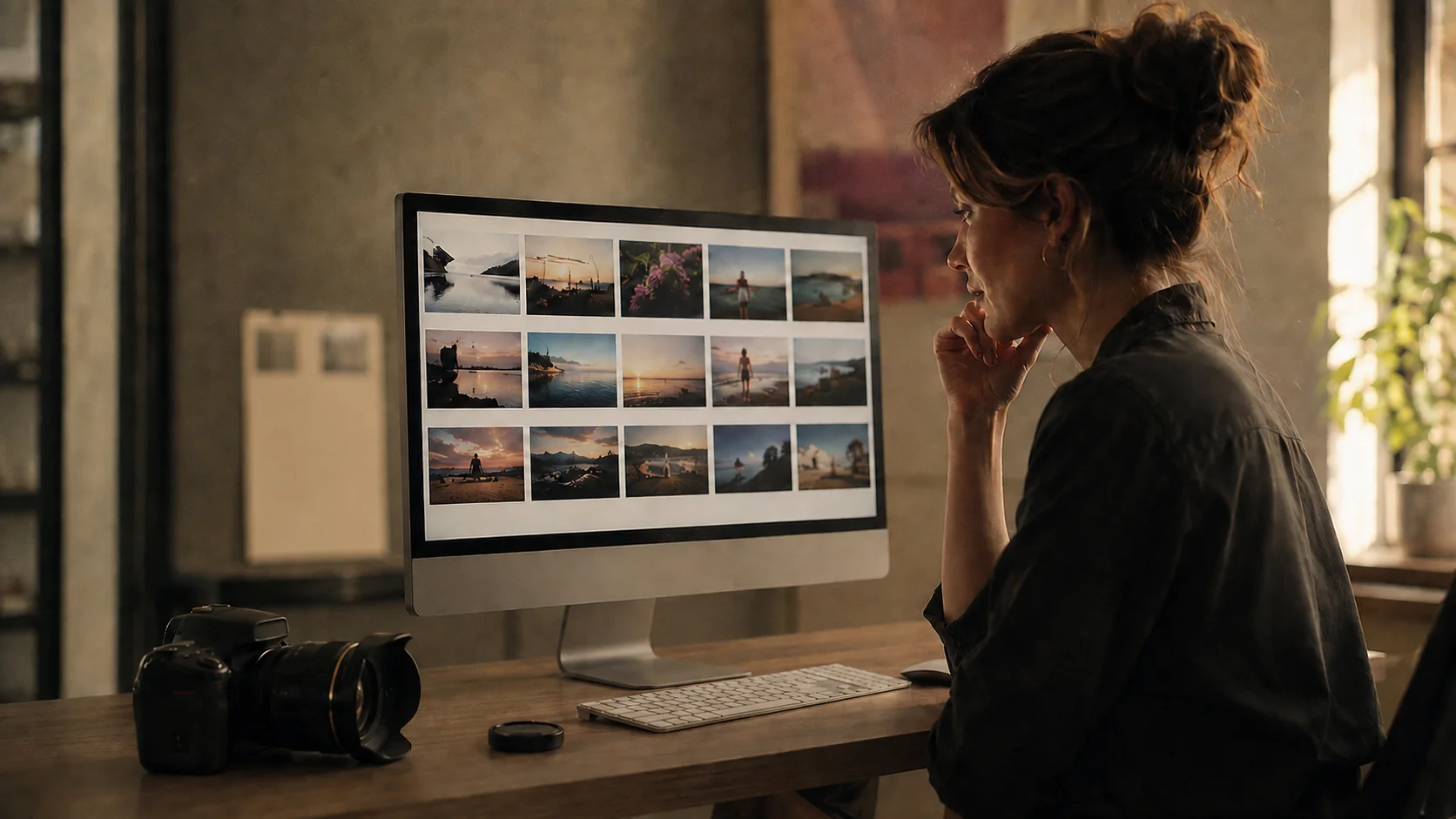 Photographer applying a subtle mark to watermark your photos before sharing