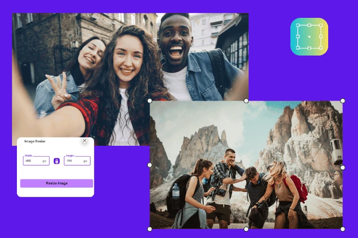 Resize panel with width and height fields and the aspect ratio locked